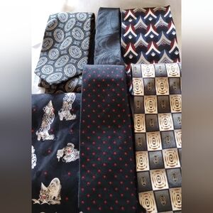 Vintage and Designer Tie Collection. SIX TIES FOR ONE PRICE. 100% Silk etc